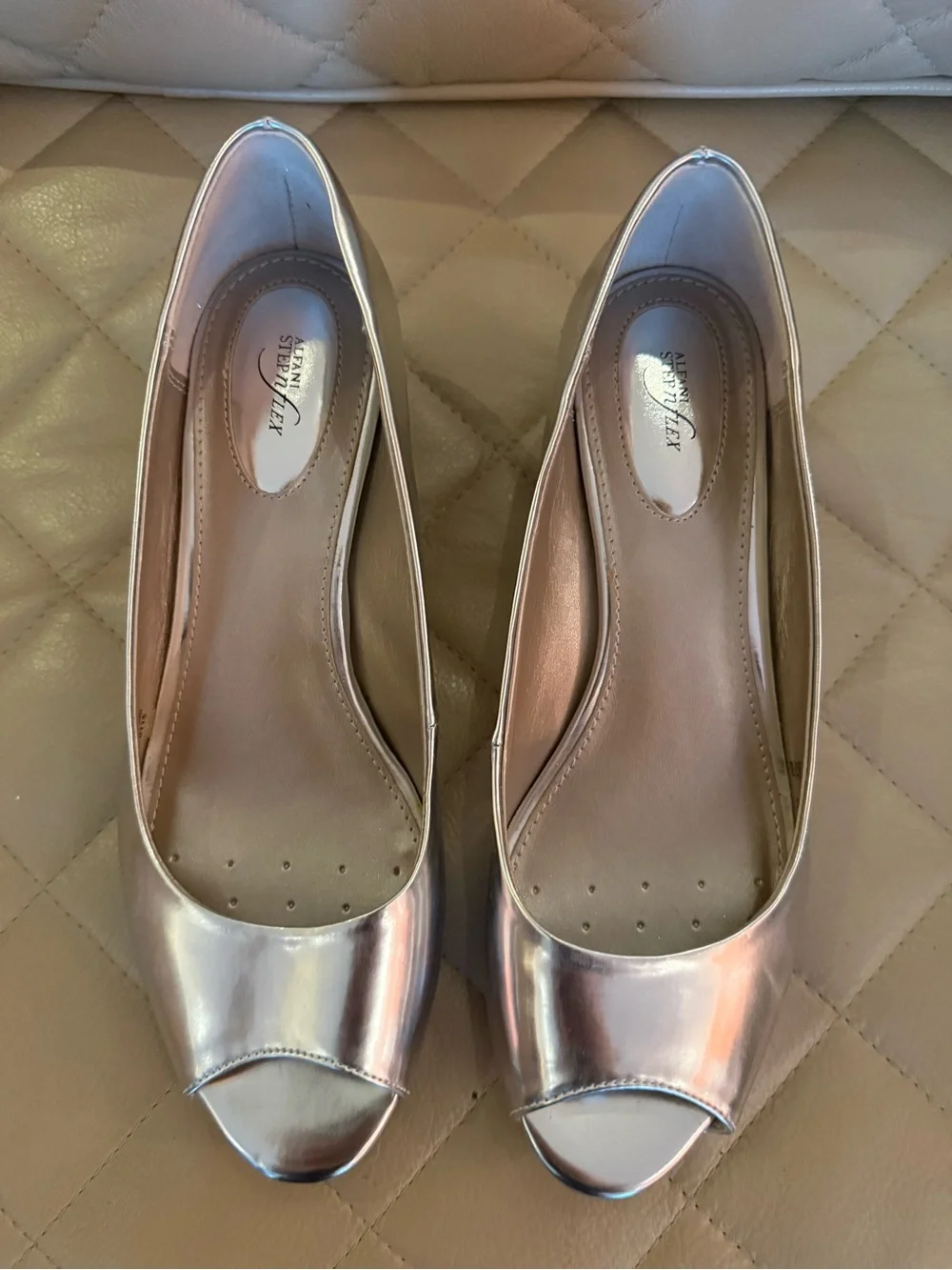 Alfani Metallic silver Peep-Toe Heels